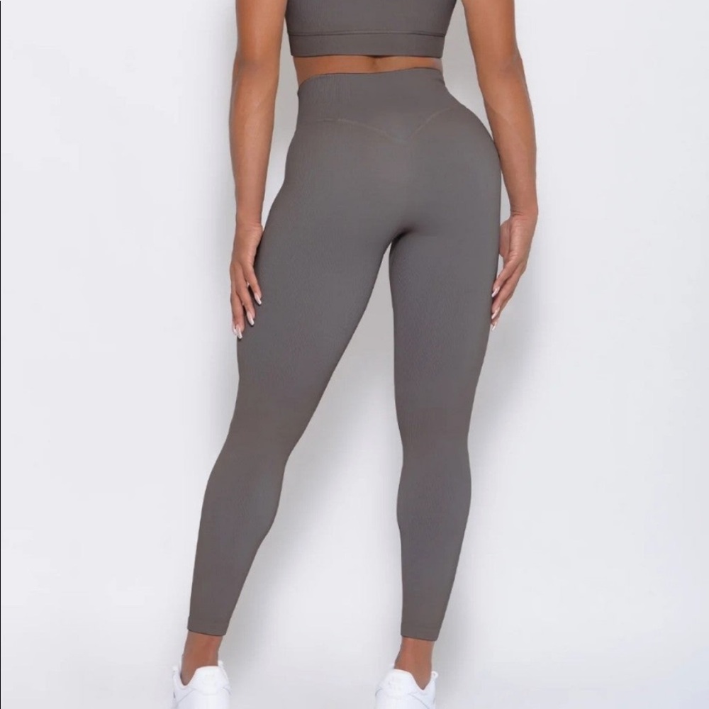 Bombshell Sportswear Inspired Seamless Leggings in Stone size Small